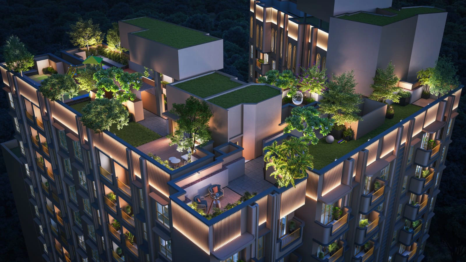 Rooftop terraces and lawns on the roof of the Kohinoor Bella tower, artist's impression